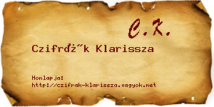 Czifrák Klarissza névjegykártya